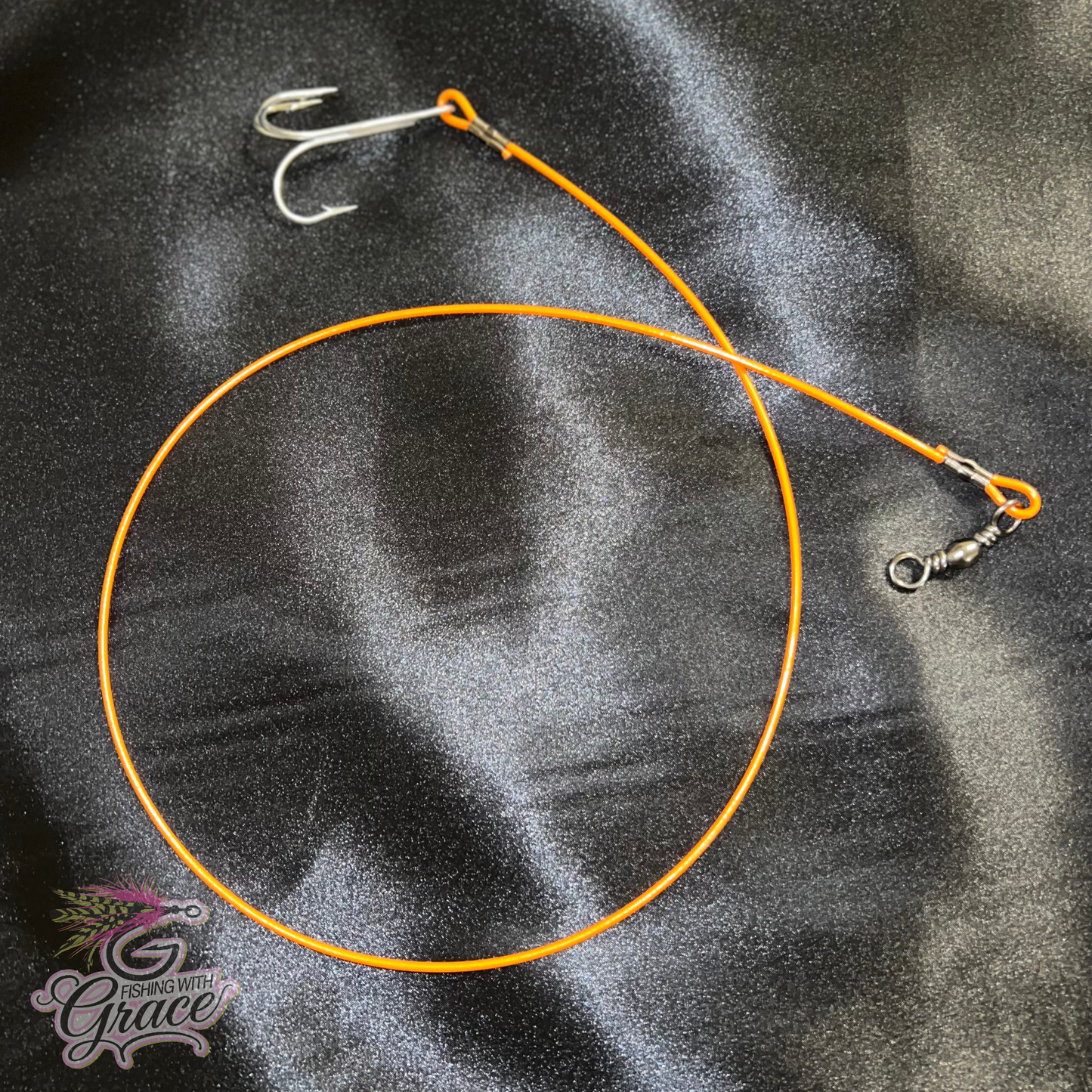 Handmade 3ft Alligator Gar Leader – Treble Hook