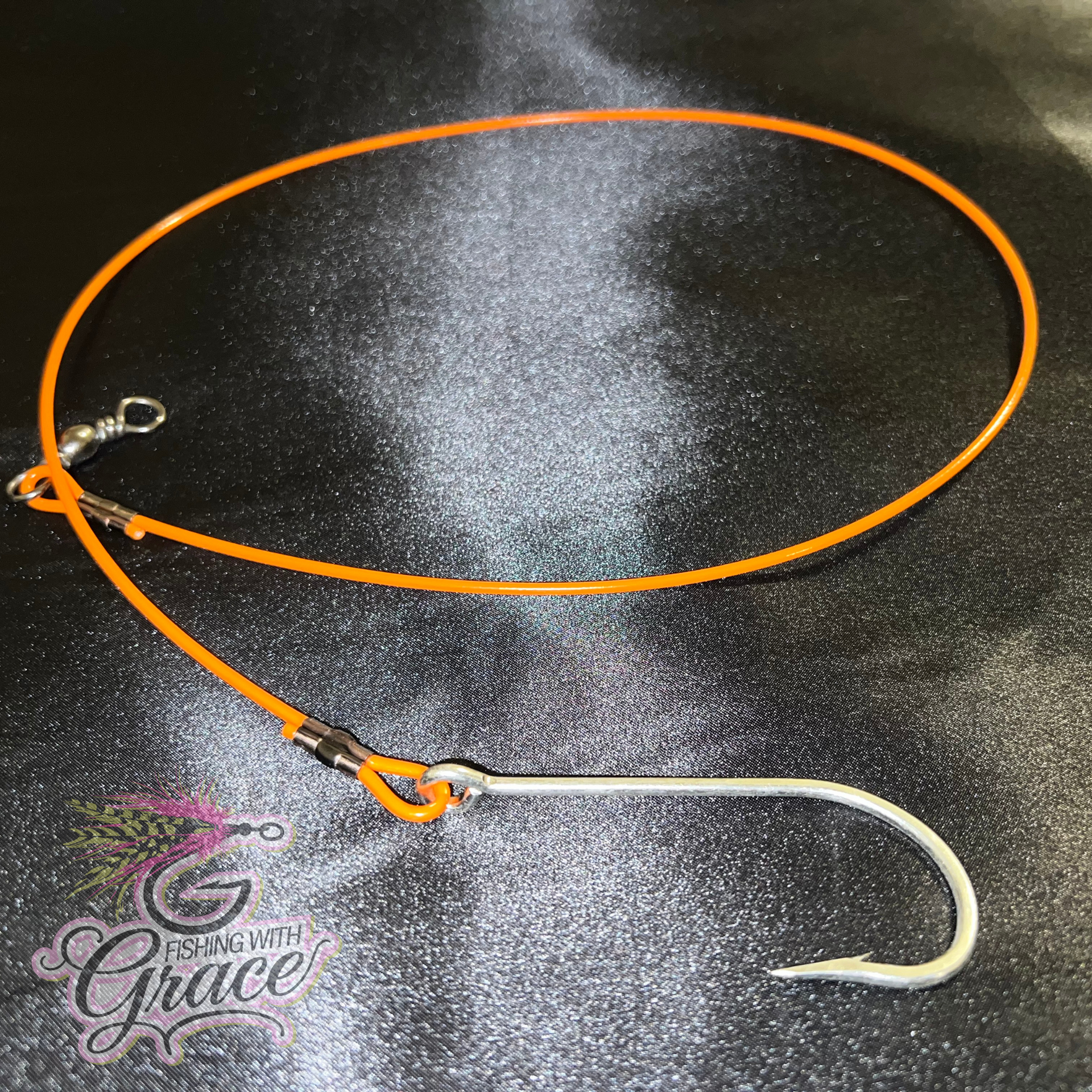 Handmade 3ft Alligator Gar Leader – Single Hook – Fishing With Grace Co